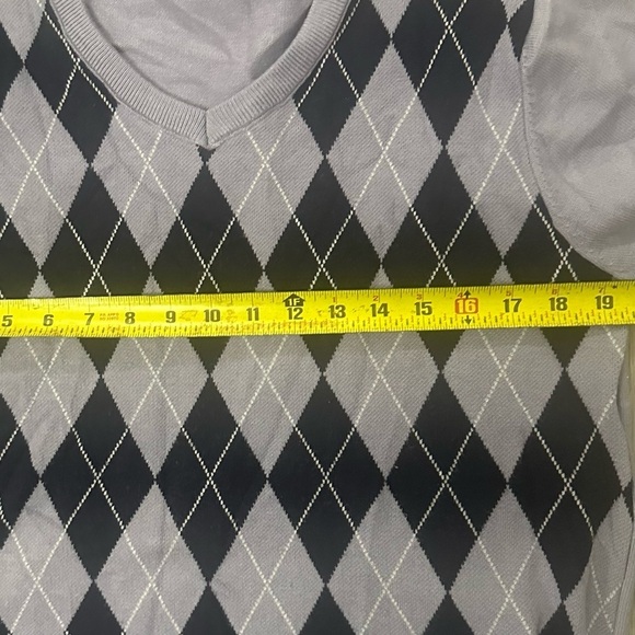 Women’s Argyle Cardigan Acadamia Preppy Sweater Y2K 90s Clueless Nerd Old Money - Picture 3 of 5